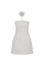 Load image into Gallery viewer, Ayanna Mini Dress in White Polka