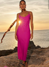 Load image into Gallery viewer, Sienna Midaxi Slip Dress in Magenta Pink