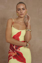 Load image into Gallery viewer, Deia Midi Dress in Yellow Lily