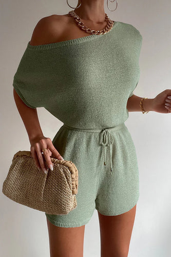 Miami Knit Playsuit in Sage