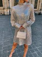 Load image into Gallery viewer, Fifi Sequin Dress in Champagne