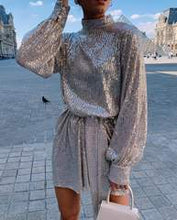 Load image into Gallery viewer, Fifi Sequin Dress in Champagne