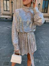 Load image into Gallery viewer, Fifi Sequin Dress in Champagne